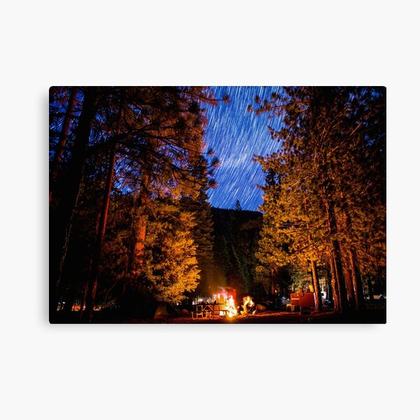 Star Trails Over Camp Forest in King's Canyon Canvas Print