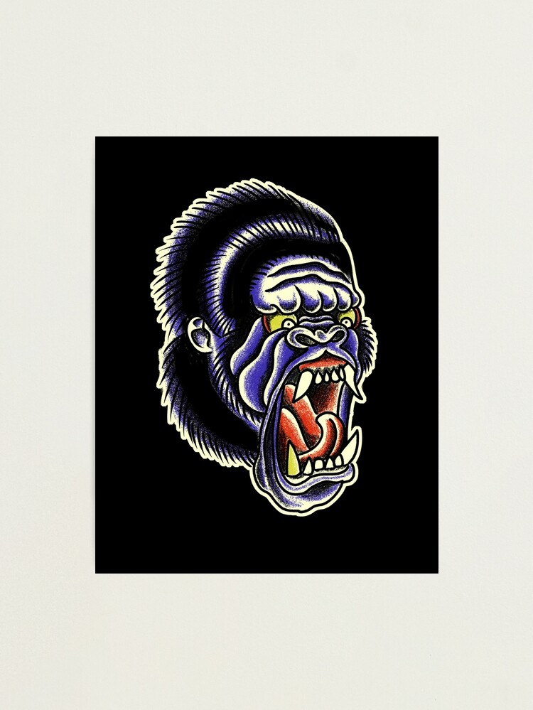 Gorilla Traditional Tattoo Cardtattoo Flash Original Illustration the  Notorious King - Etsy