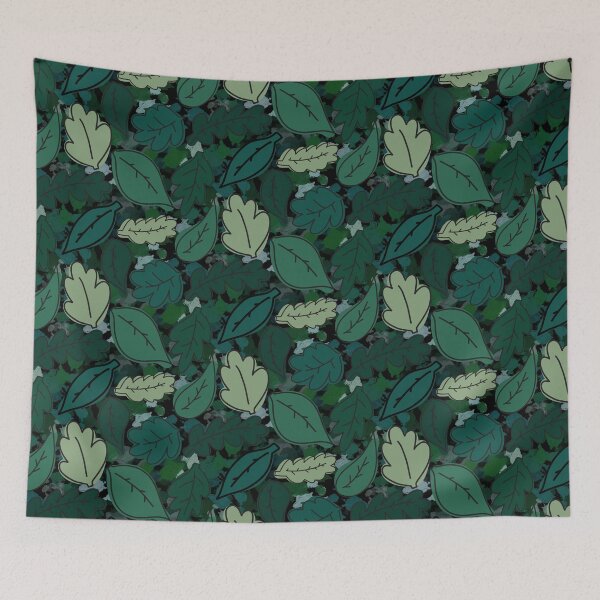 Item preview, Green abstract leaves designed and sold by heatherbenner.