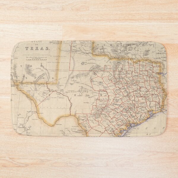 Item preview, Old Texas Map (1857) Vintage TX Lone Star State State Atlas designed and sold by BravuraMedia.