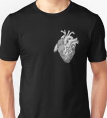 Anatomische Herz-Tinten-Illustration Slim Fit T-Shirt
