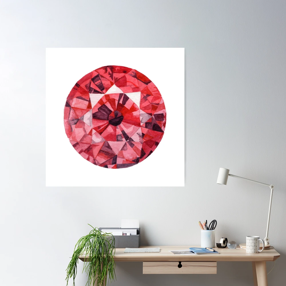 Watercolor Ruby Gem Painting - Ruby Gemstone - Art Print – A R T B Y E L L  E A I C H E