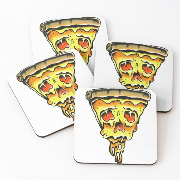 Item preview, Skull Pizza Slice Traditional Tattoo designed and sold by Mostro-Tattoo.