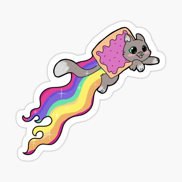 rainbow pop tart cat in outerspace