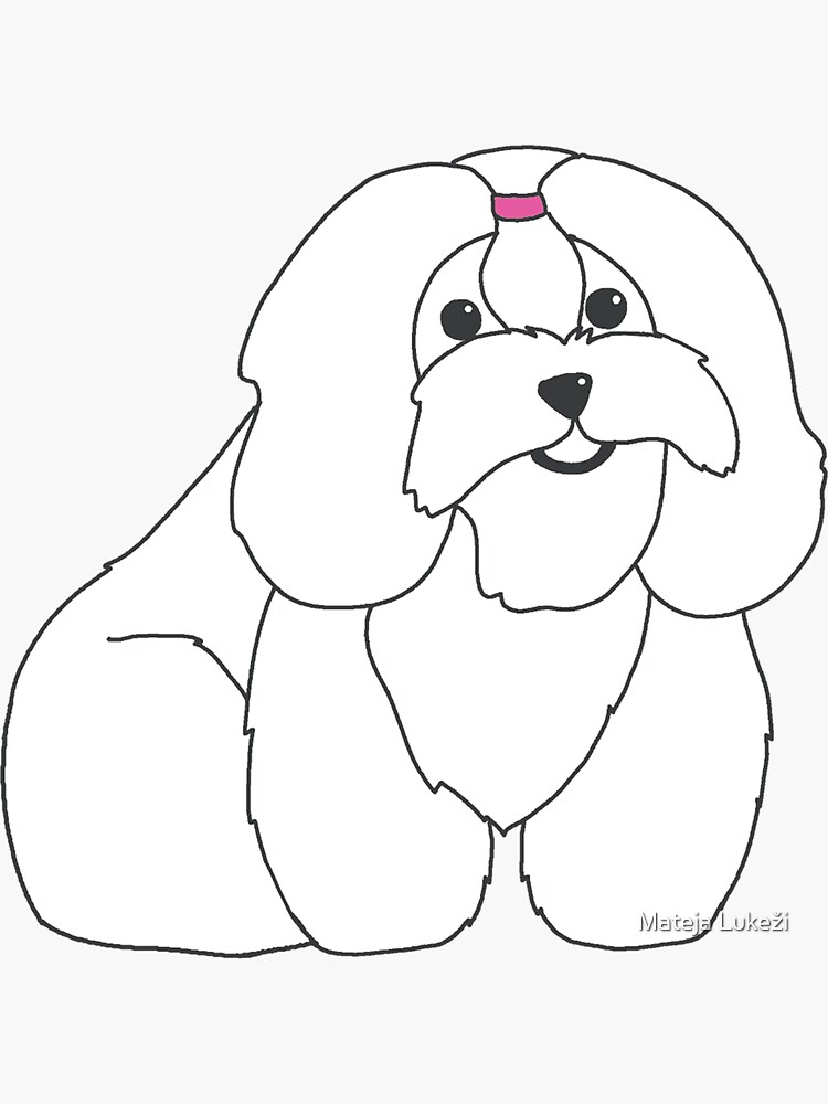 Thumbnail 3 of 3, Sticker, Coton de Tulear Pink designed and sold by MatejaLukezic.