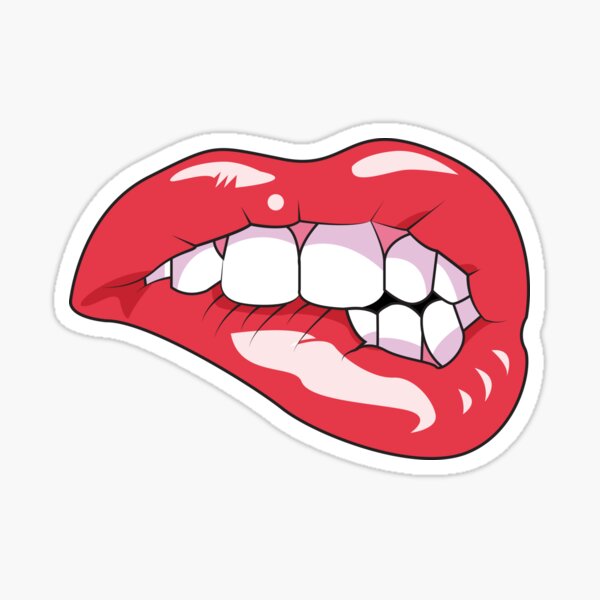 Lip bite Sticker