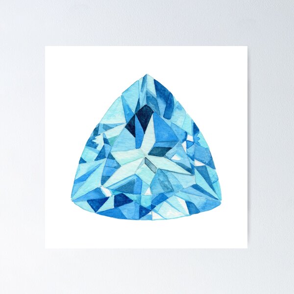 Trillion Cut Blue Topaz Watercolor Gemstone- December Birthstone