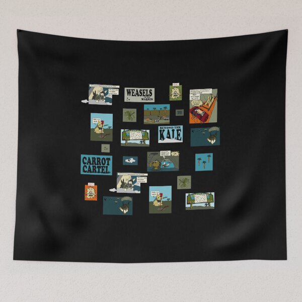 Item preview, The Secret Lives of Rabbits - black background designed and sold by CopperCatkin.
