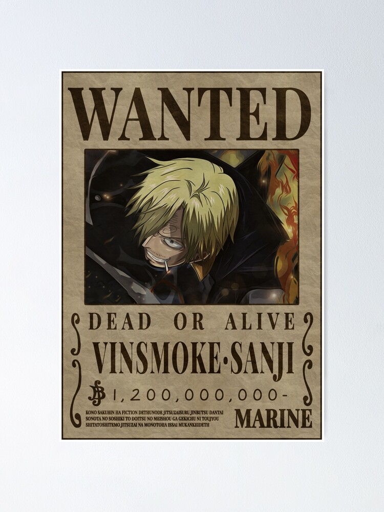 One Piece Wanted Poster Sanji Vinsmoke Poster By Patrika Redbubble