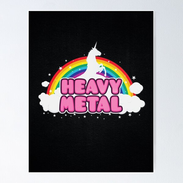 Artikel-Vorschau von HEAVY METAL! (Funny Unicorn / Rainbow Mosh Parody Design), designt und verkauft von badbugs.
