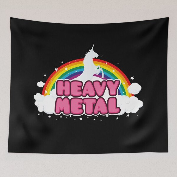 Item preview, HEAVY METAL! (Funny Unicorn / Rainbow Mosh Parody Design) designed and sold by badbugs.