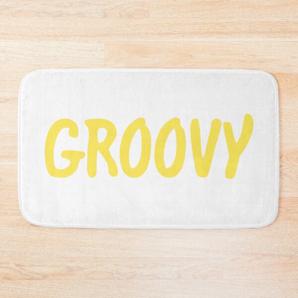 Item preview, Groovy Bath Mat Yellow and White  designed and sold by peculiarlime.