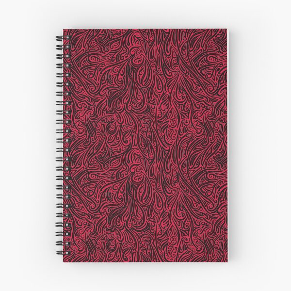 Item preview, Swirling Abstract Line Art in Black on Red designed and sold by MathenaArt.