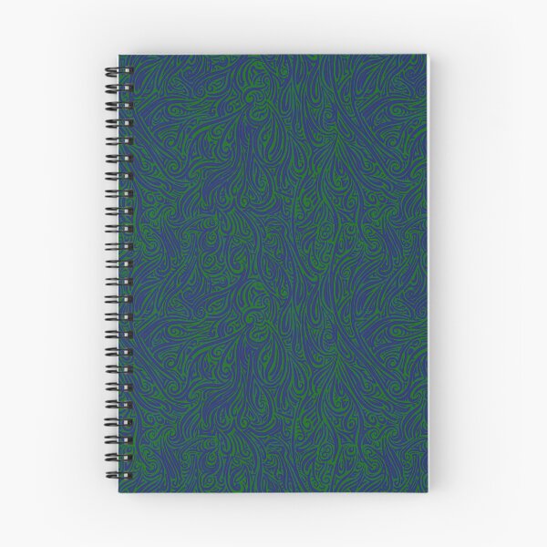 Item preview, Swirling Abstract Line Art in Dark Blue on Green designed and sold by MathenaArt.