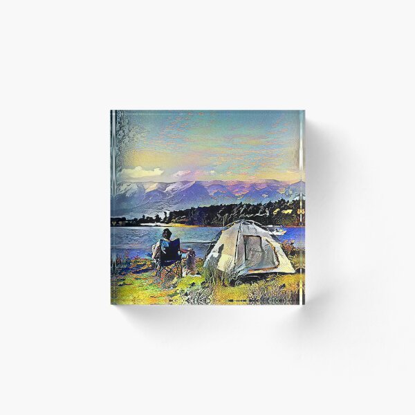 Aperçu de l'œuvre Camping sur un lac tranquille créée et vendue par Sepi-Thinking.