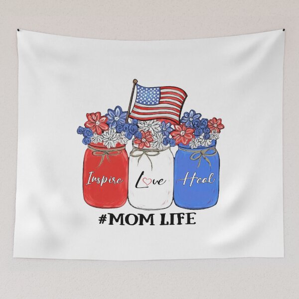 Item preview,  Inspire Love Heal Mom Life American Flag designed and sold by AlisonWalsh24.