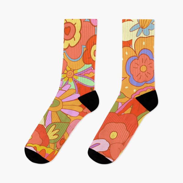 Item preview, Retro Psychedelic Vintage Flowers Groovy Seventies Pattern Flower Child, Hippie Vibe designed and sold by Carolanne112.