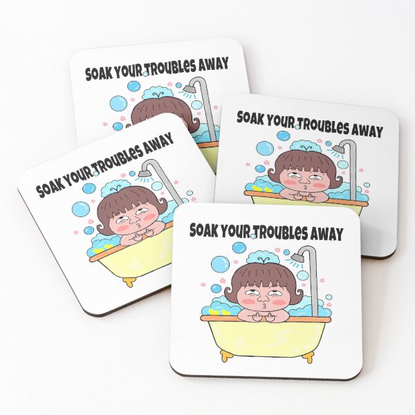 Item preview, Soak your troubles away. Middle finger cartoon girl taking bubble bath designed and sold by Ms-Wgaf.