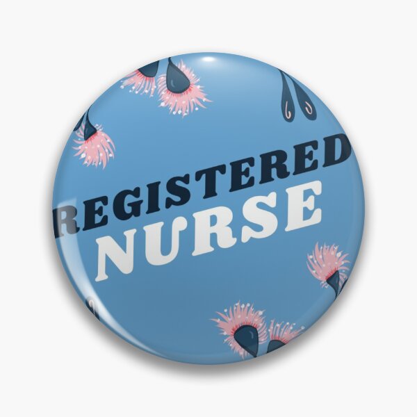 Item preview, Registered Nurse Flower Blue & Pink designed and sold by ca-med-slp.