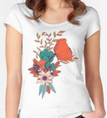 Botanisches Muster 010 Tailliertes Rundhals-Shirt