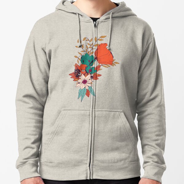 Botanical pattern 010 Zipped Hoodie