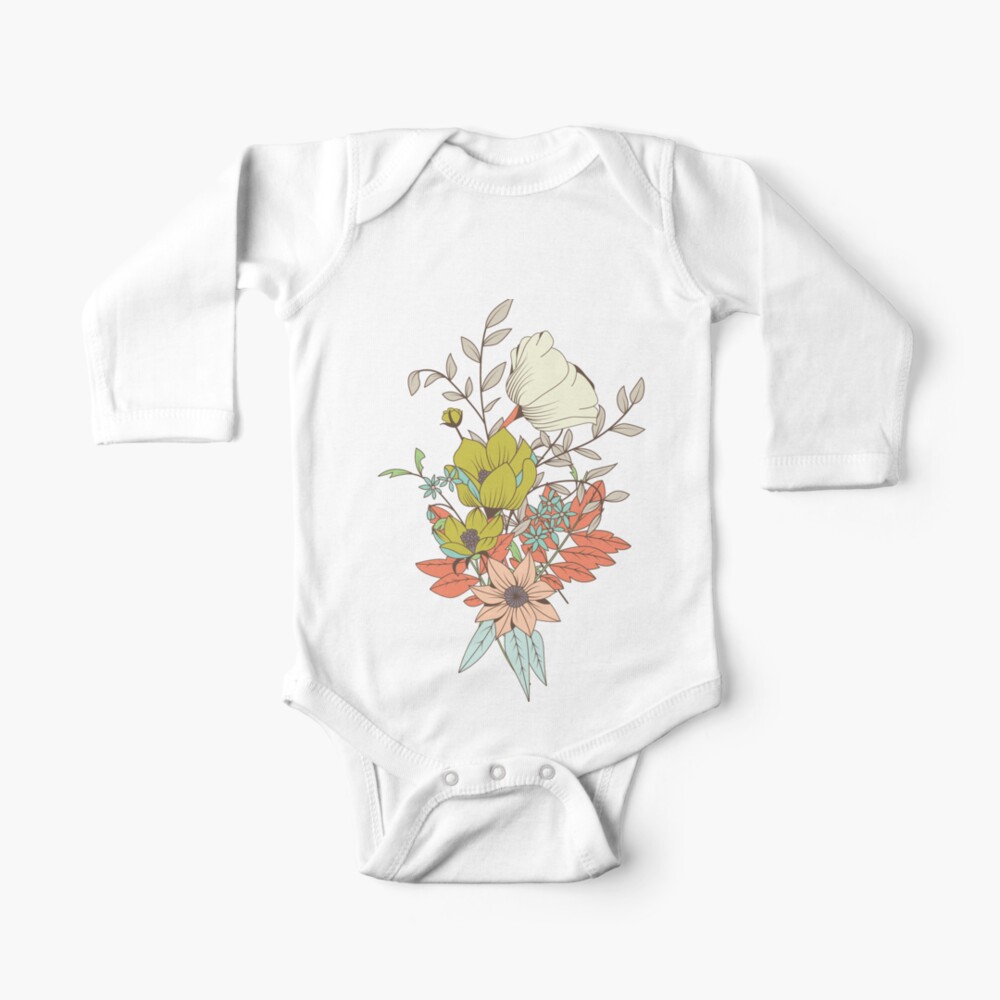 Botanical Pattern 009 Baby One Piece By Bluelela Redbubble