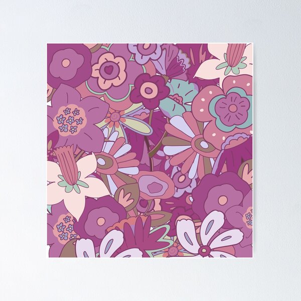 Item preview, Mauve Retro Floral Pattern designed and sold by Carolanne112.