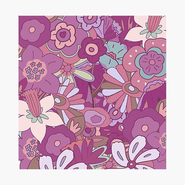 Item preview, Mauve Retro Floral Pattern designed and sold by Carolanne112.