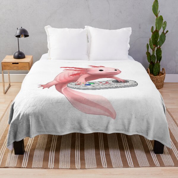 Item preview, Axolotl Fish Playing Video Game White-Axolotl Lizard Gamers designed and sold by DakotaMeudell.