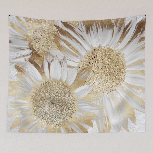 Item preview, Golden Sunflowers II Modern floral designed and sold by Glimmersmith.