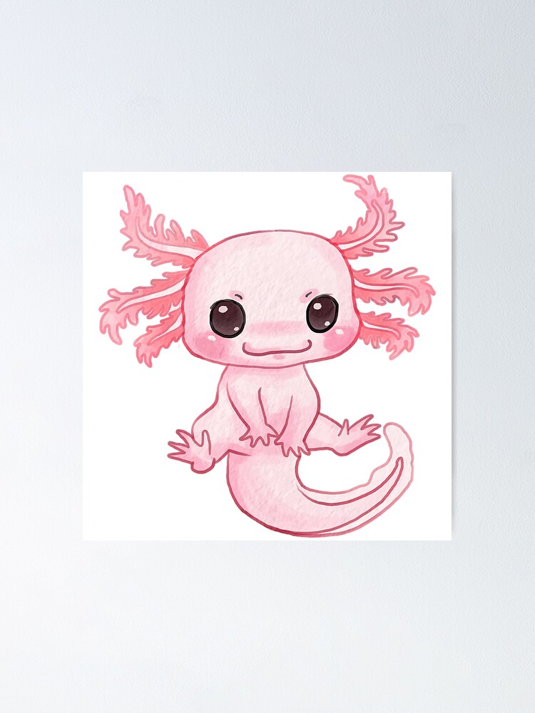 Cute Baby Axolotl Pastel Goth Cute Kawaii Animal Poster For Sale By Dakotameudell Redbubble