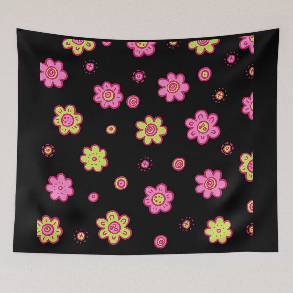 Item preview, Little flowers on black background  designed and sold by Molly-Vo.