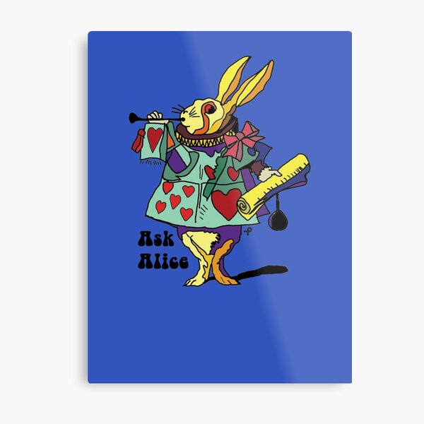 Ask Alice - The White Rabbit 2 - Alices Adventures in Wonderland Metal Print