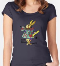 Ask Alice - The White Rabbit 2 - Alices Adventures in Wonderland Women's Fitted Scoop T-Shirt