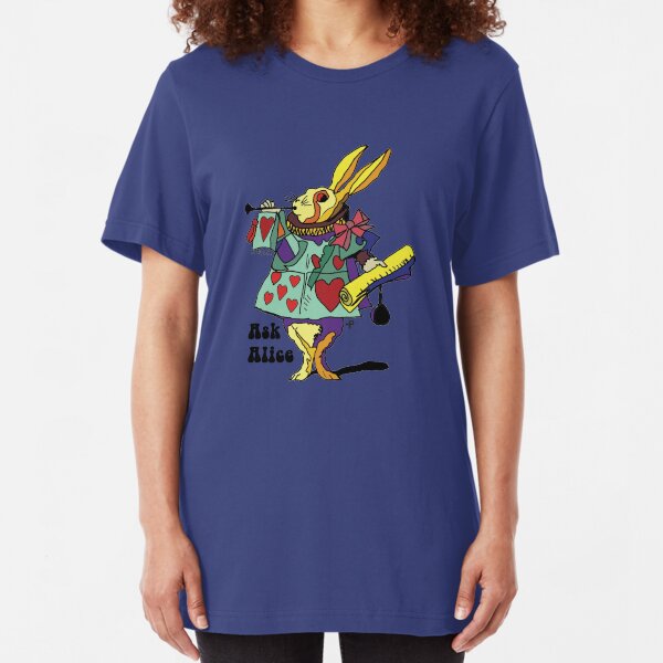 Ask Alice - The White Rabbit 2 - Alices Adventures in Wonderland Slim Fit T-Shirt