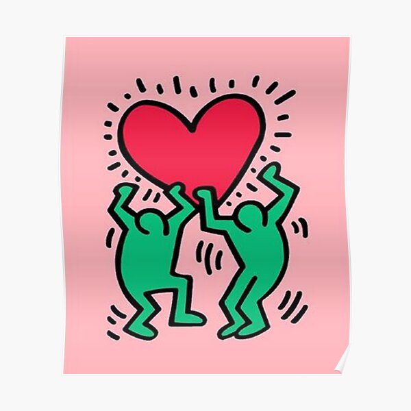 deux personnes apportent du coeur Poster