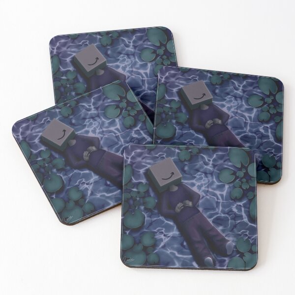 Item preview, Boxhead chilling in a pond at night designed and sold by Hunnyabee.