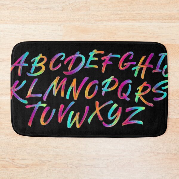 Item preview, Black Background Vibrant Alphabets designed and sold by IshitaPoint.