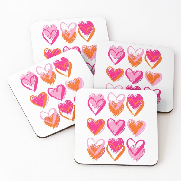 Item preview, pink and orange hearts designed and sold by Julia Santos.