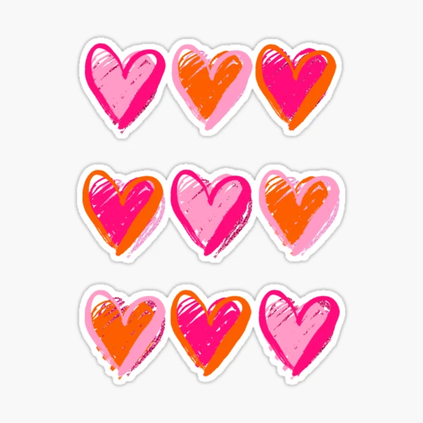 pink and orange hearts | Sticker