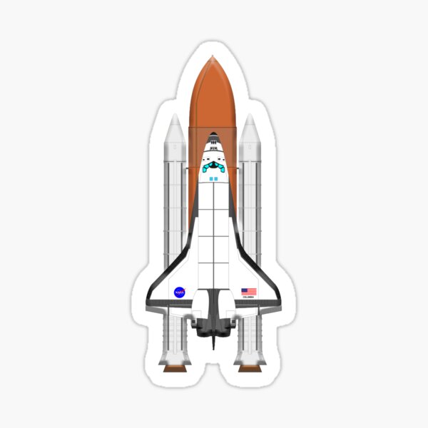 Space Shuttle Discovery. Space. Orbit. On Black. Sticker