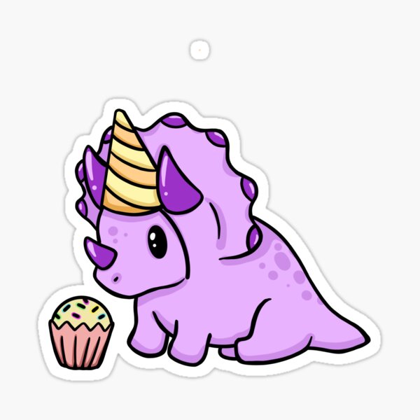 ¡Feliz cumpleaños bebé Triceratops! Pegatina