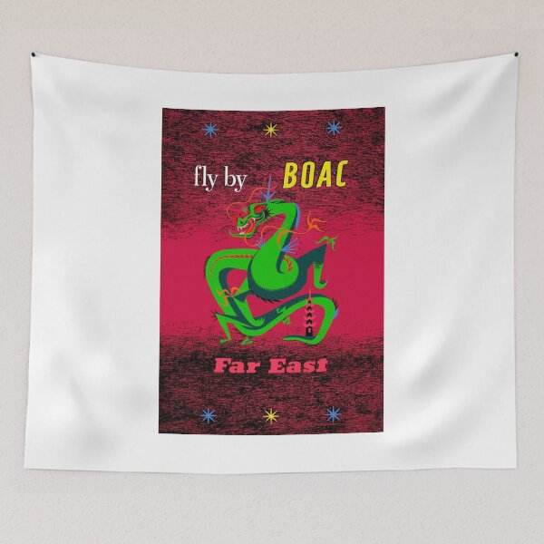 Artikelvorschau, 1956 Fly By BOAC Far East Airline Reiseplakat entworfen und verkauft von retrographics.