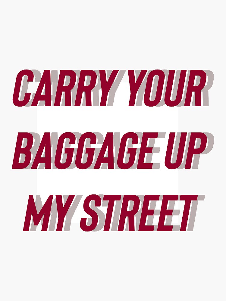 "Taylor Swift Renegade Carry Your Baggage Up My Street" Sticker for