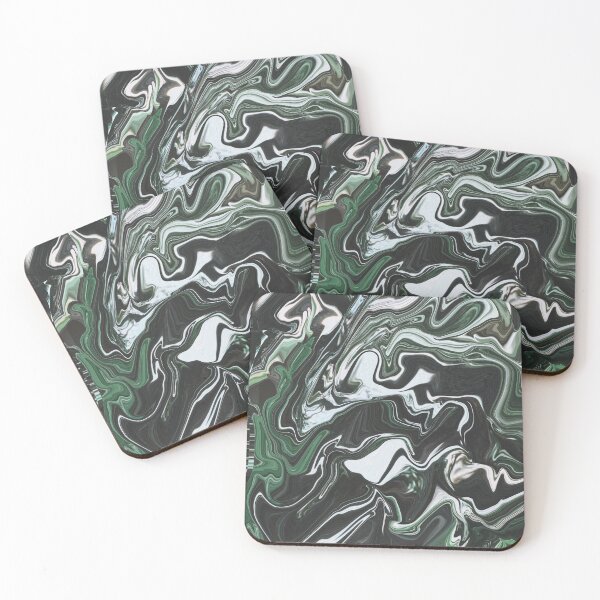 Item preview, Earthy Green and Black Abstract Liquid Art designed and sold by digitaldreaming.