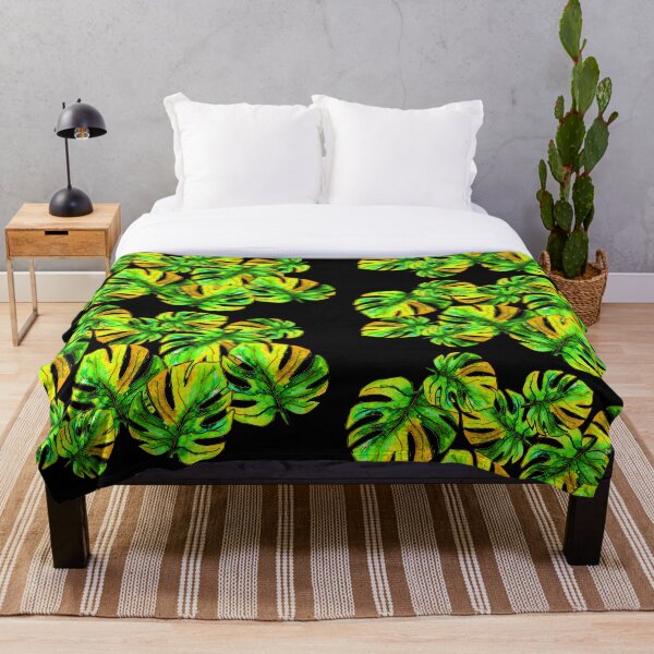 Jungle Leaves Throw Blanket
