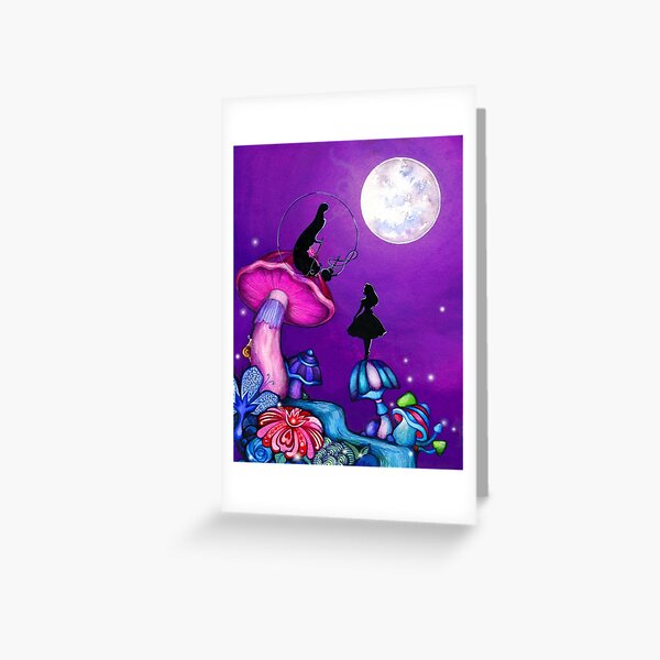 Alice in Wonderland and Caterpillar Greeting Card