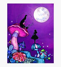 Alice in Wonderland and Caterpillar Photographic Print