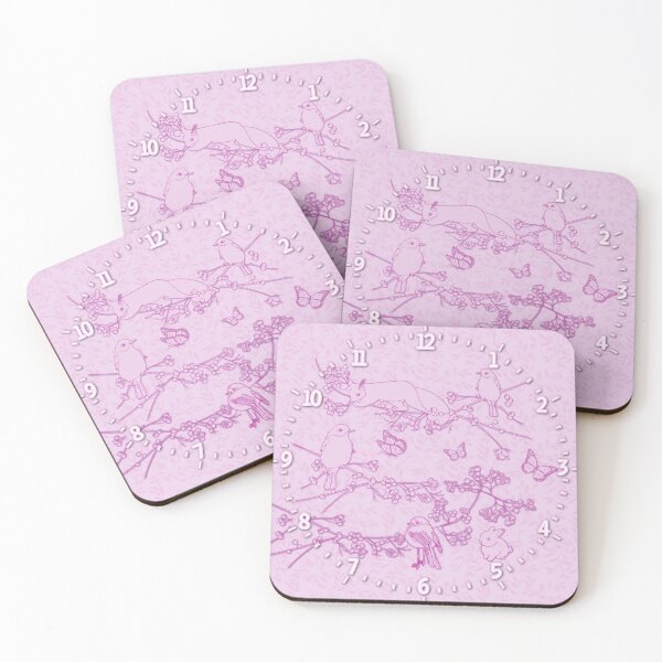 Item preview, Natures Critters clock pink background designed and sold by SueKnox.