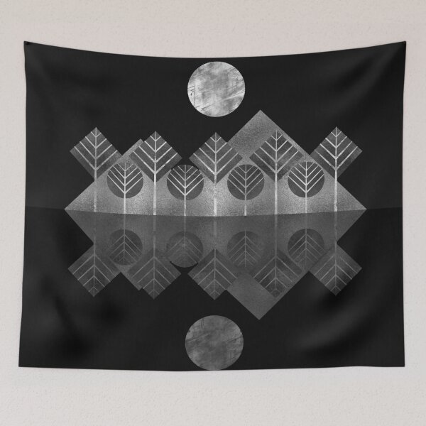 Item preview, Minimal Silver Geometric Landscape  designed and sold by k9printart.